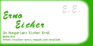 erno eicher business card